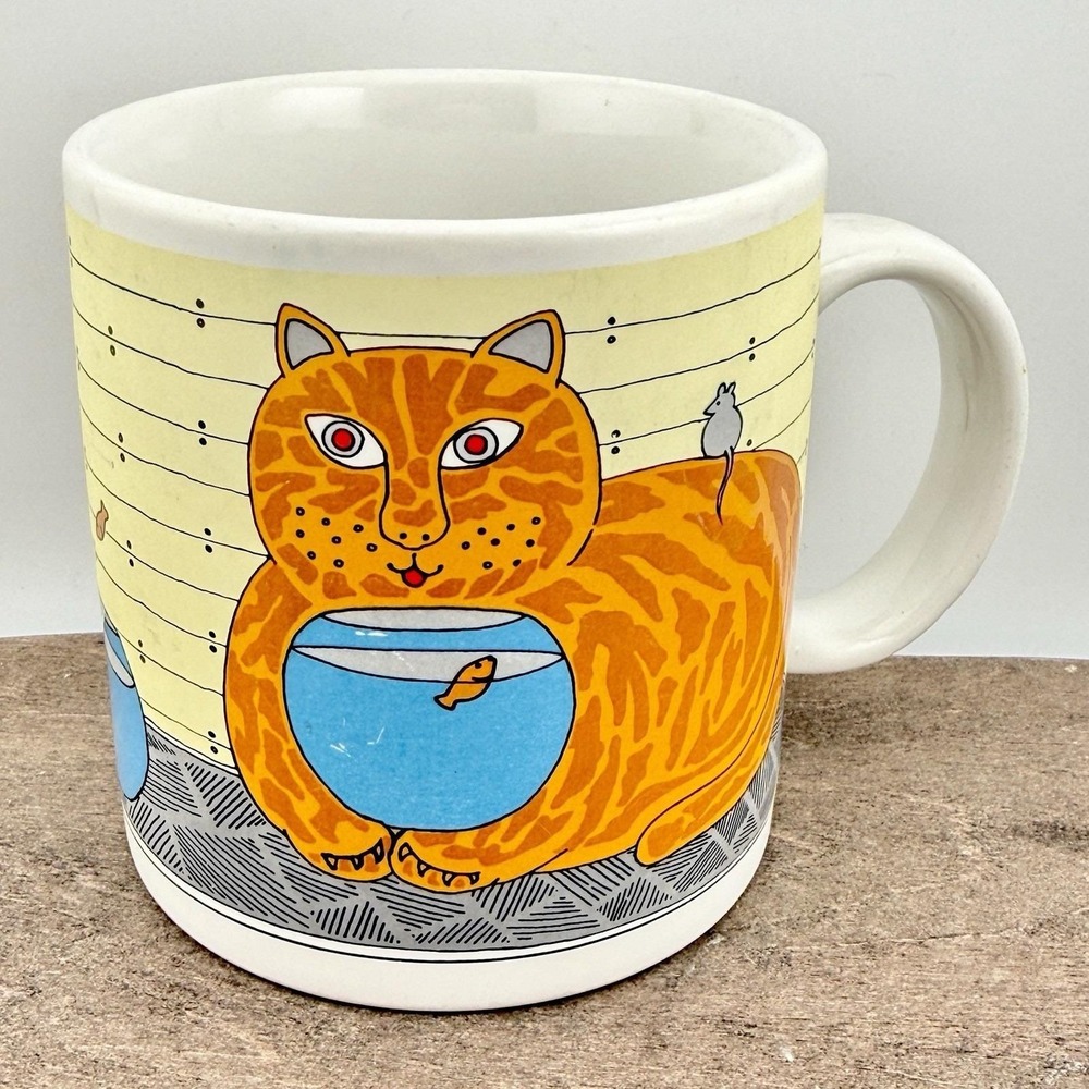 Taylor & Ng Kitty Katfish Mug 1980s Vintage Classy Critters Cup Made in‎ Japan E
